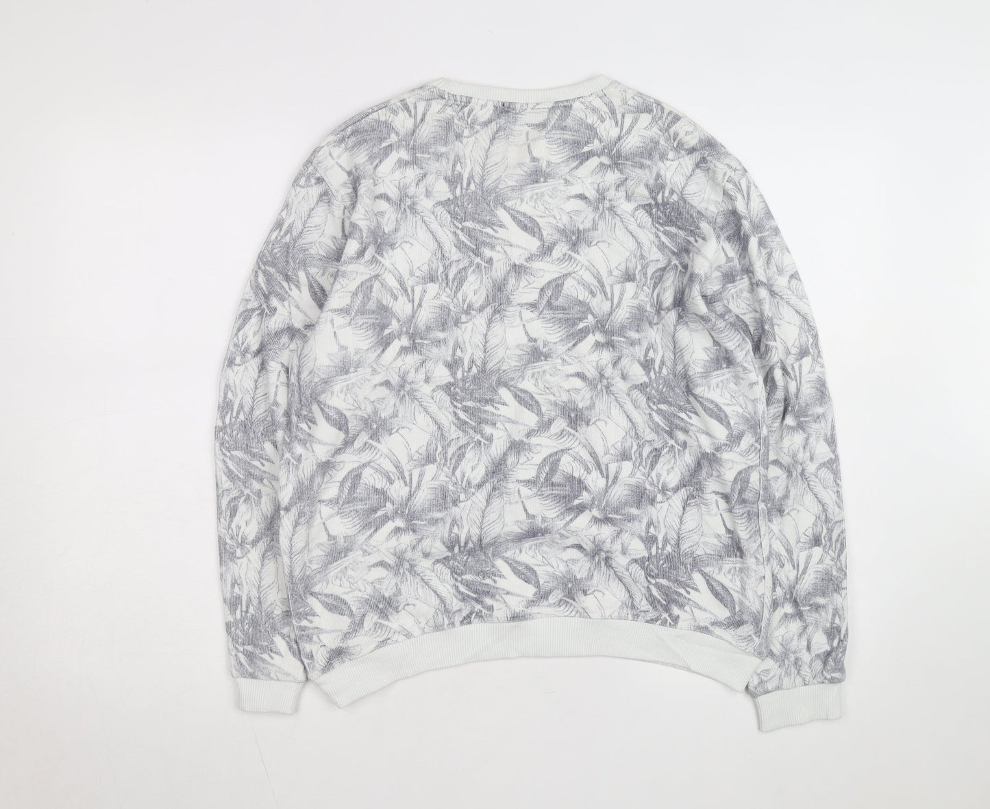 Bagarda Men's Grey Floral Crew Neck Sweatshirt Size M