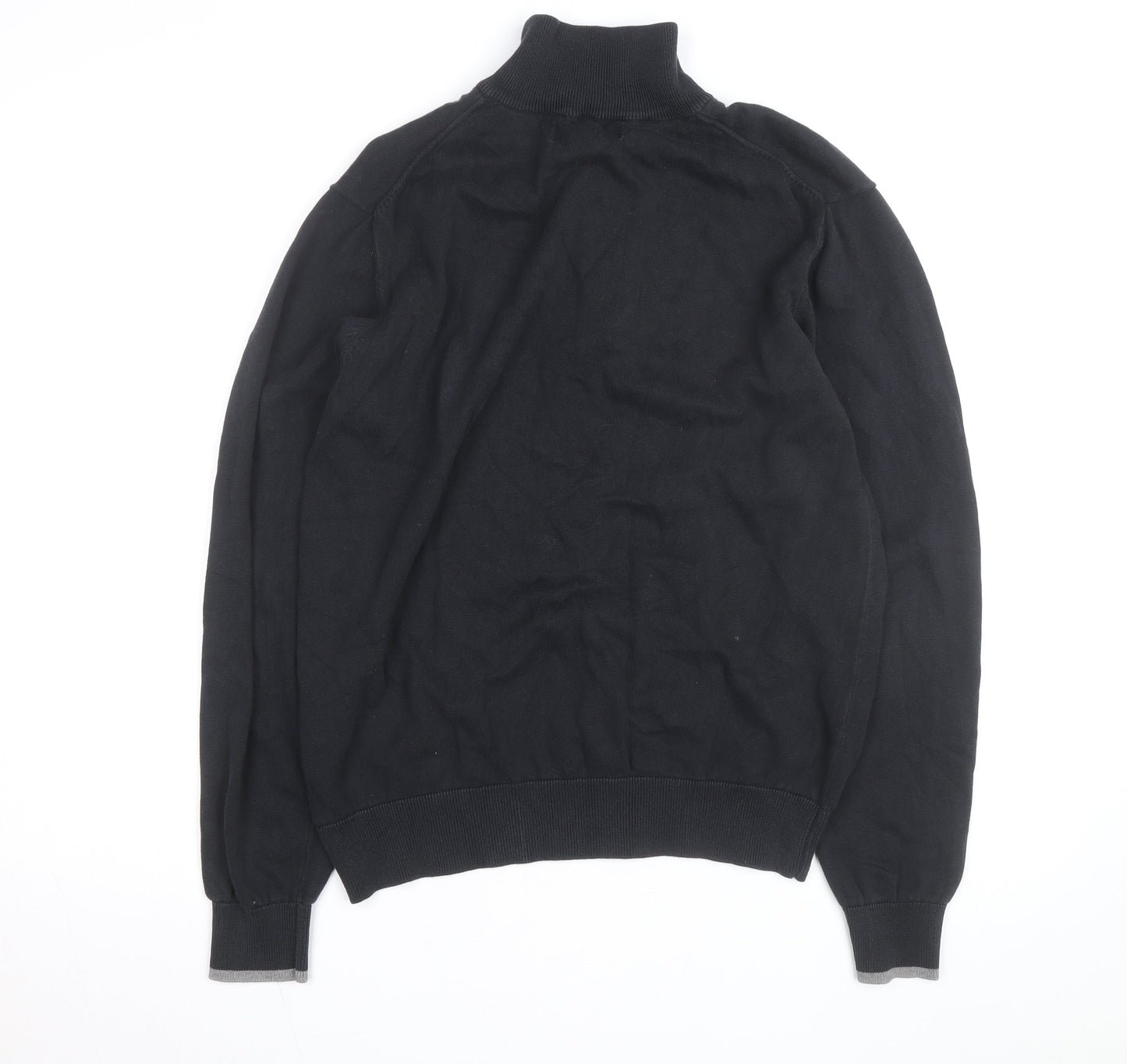 Gordon Cooper Golf Men's Black Argyle 1/4 Zip Jumper Size L