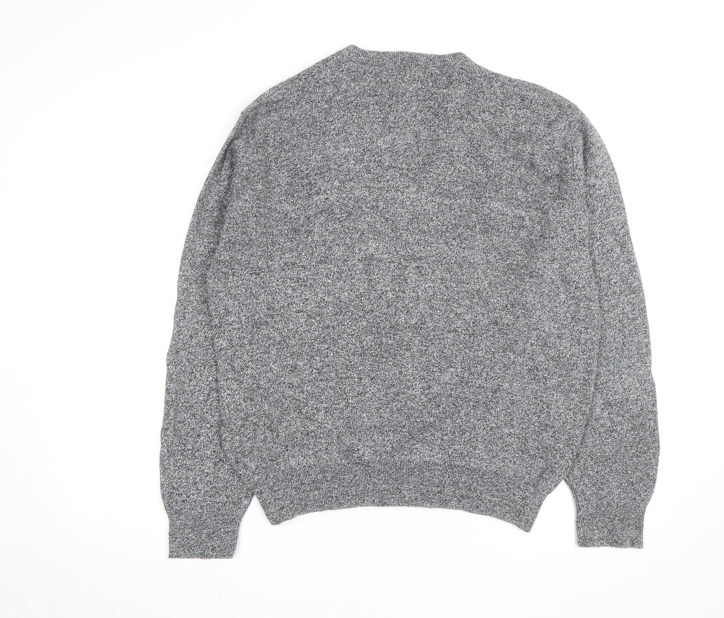 Jantzen Men's Grey V-Neck Acrylic Knit Jumper Size L
