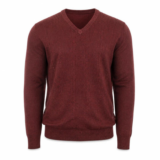 Dockers Men's Red V-Neck Acrylic Jumper Size S Classic Knit