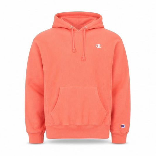 Champion Men's Orange Pullover Hoodie Medium Reverse Weave Fleece