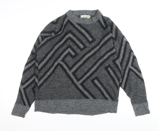 Le Tigre Men’s Grey Geometric 2XL Big Man Pullover Jumper