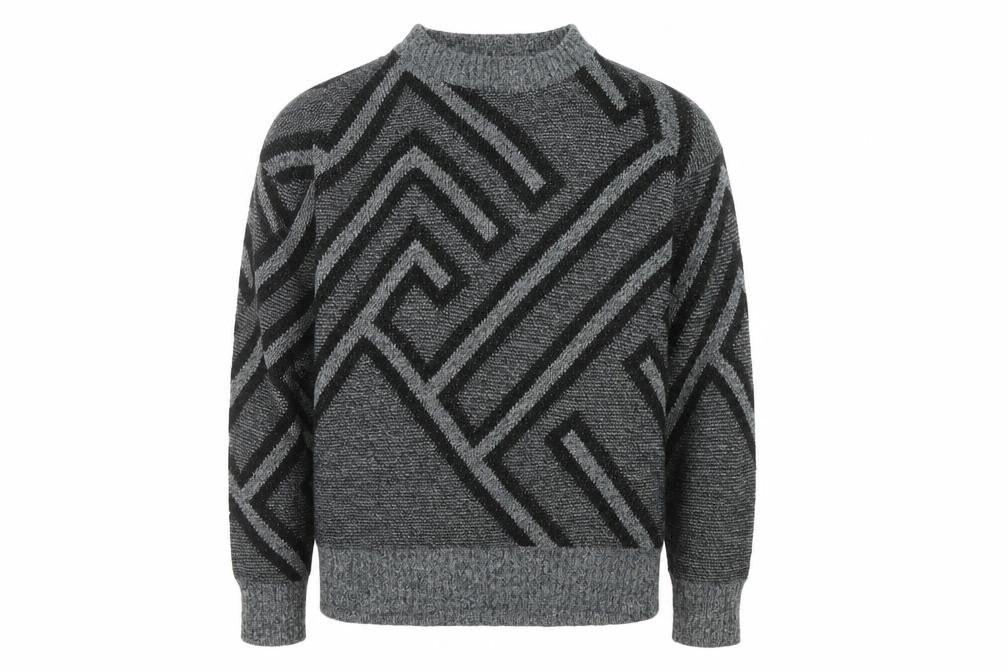 Le Tigre Men’s Grey Geometric 2XL Big Man Pullover Jumper
