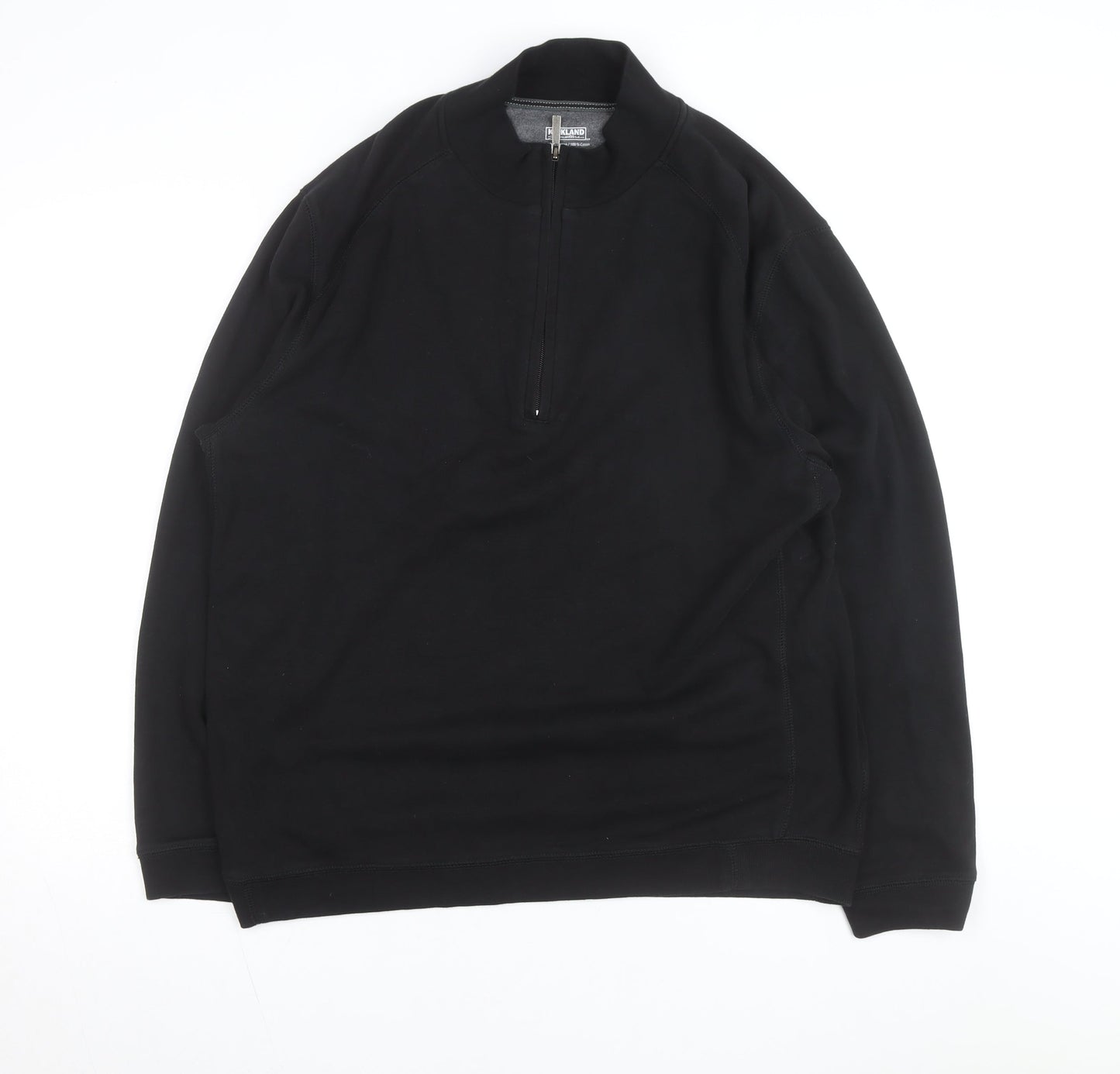 Kirkland Men's Black XL 1/2 Zip Cotton Sweatshirt