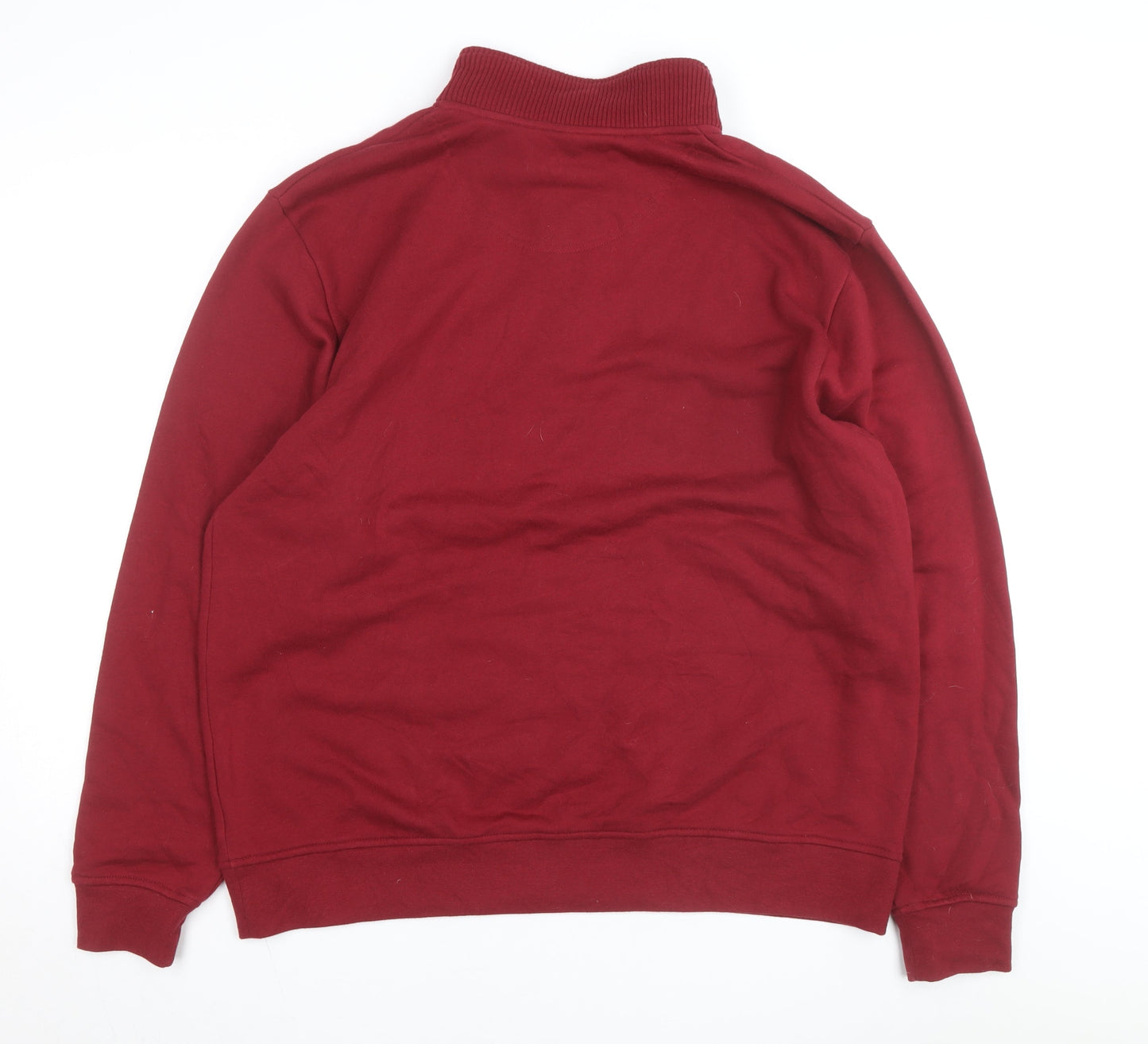 Orvis Men’s Red XL 1/4 Zip Mock Neck Cotton Fleece Sweatshirt