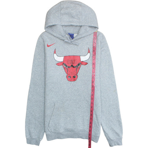 Nike Mens Grey Chicago Bulls Hoodie S Pullover Graphic Print NBA