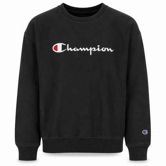 Champion Men's Black Reverse Weave Sweatshirt S Pullover Crew Neck