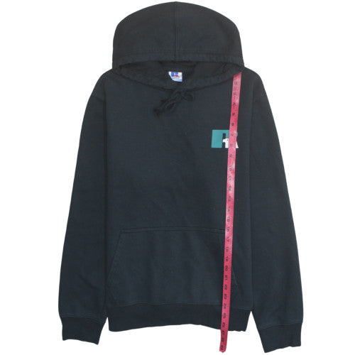 Russell Athletic Men's Black Pullover Hoodie L Fleece Sweatshirt