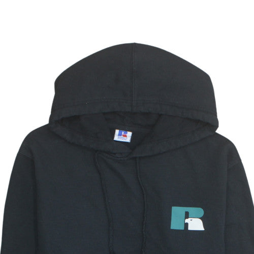 Russell Athletic Men's Black Pullover Hoodie L Fleece Sweatshirt