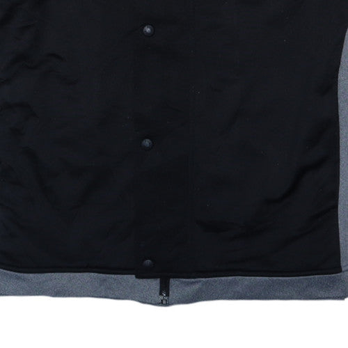 Fila Mens Black 3XL Hooded Full Zip Short Sleeve Hoodie