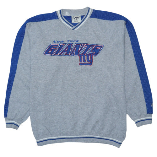 Lee Sport Men Grey Blue New York Giants Pullover Sweatshirt XL