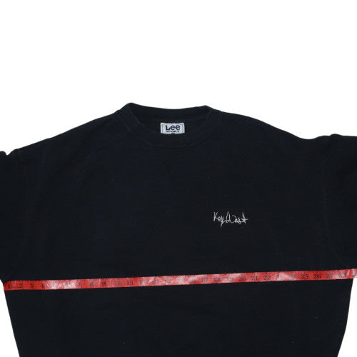 Lee Sport Men's Black XL Pullover Sweatshirt Key West Embroidered Cotton Blend