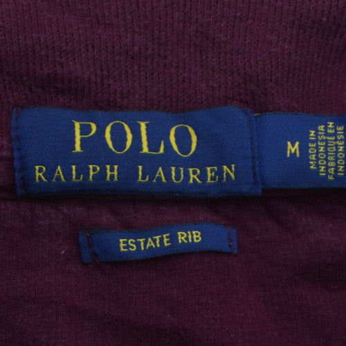 Ralph Lauren Men's Red Cotton 1/2 Zip Collared Top Size M