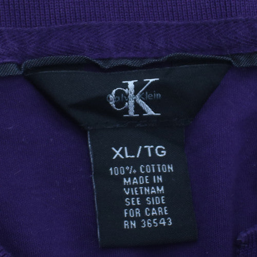 Calvin Klein Men's Purple Cotton Polo Shirt XL Regular Fit
