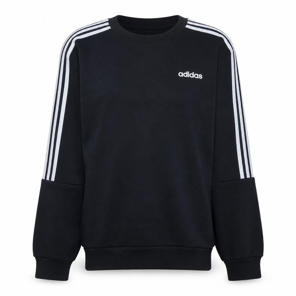 Adidas Mens Black M Crew Neck Pullover Sweatshirt Classic 3-Stripes