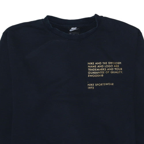 Nike Men's Black Pullover Sweatshirt M Graphic Print Crew Neck