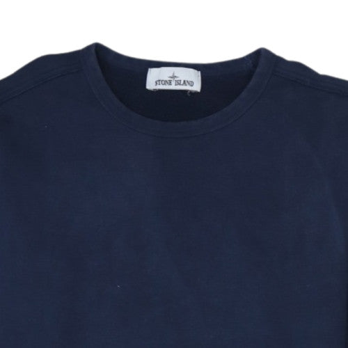 Stone Island Men's Blue Cotton Crew Neck Pullover Sweatshirt M