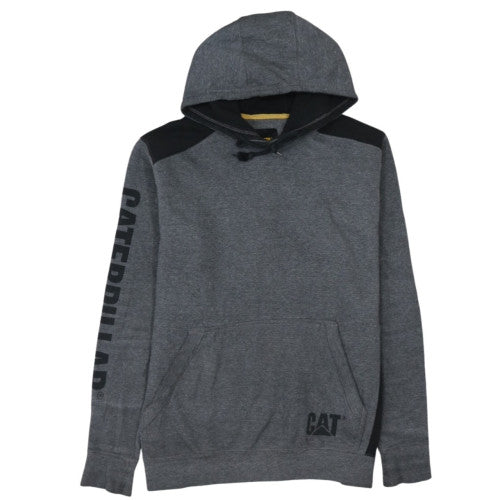 Caterpillar Mens Grey Pullover Hoodie M Regular Fit Fleece