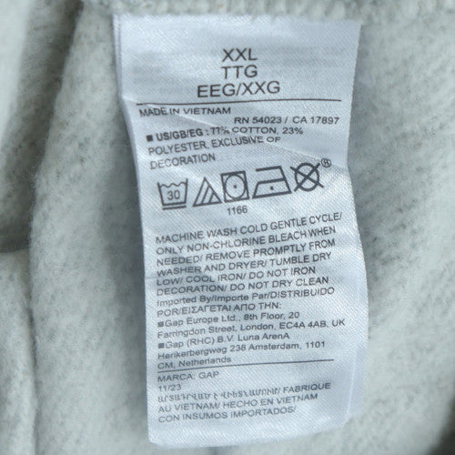 GAP Mens Grey XXL Crew Neck Pullover Sweatshirt Cotton Blend