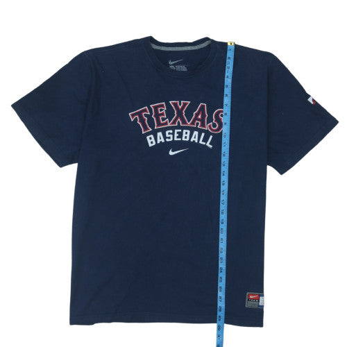 Nike Men's Navy Texas Baseball T-Shirt XXL Regular Fit Cotton