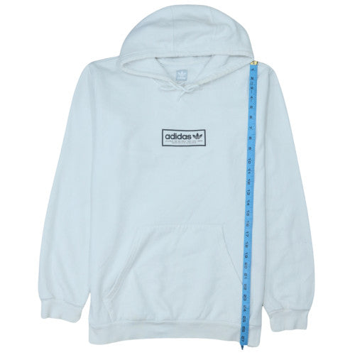 Adidas Mens White Pullover Fleece Hoodie Size M