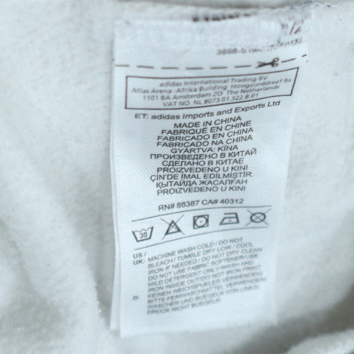 Adidas Mens White Pullover Fleece Hoodie Size M