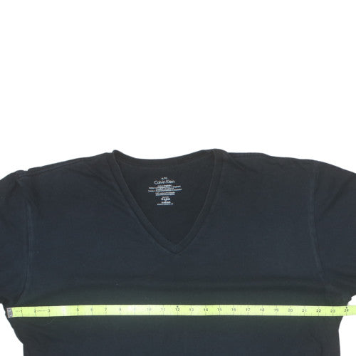 Calvin Klein Men's Black V-Neck Classic Cotton T-Shirt XL