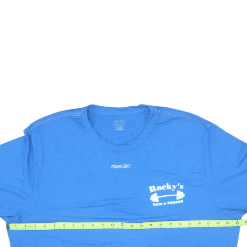 Reebok Men's Blue Rocky's Gym & Fitness Crew Neck Short Sleeve T-Shirt L