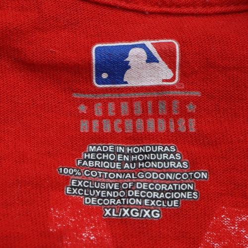 MLB Genuine Merchandise Men's Red Phillies Hamels 35 Cotton T-Shirt XL