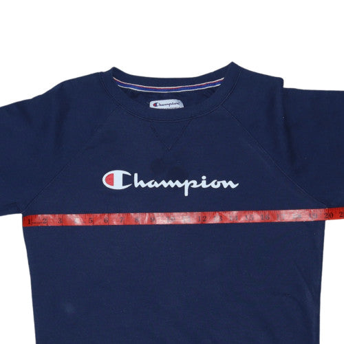 Champion Men's Blue Small Pullover Sweatshirt Crew Neck Fleece