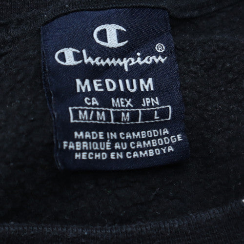 Champion Men’s Black Pullover Sweatshirt Medium Fleece Crew Neck