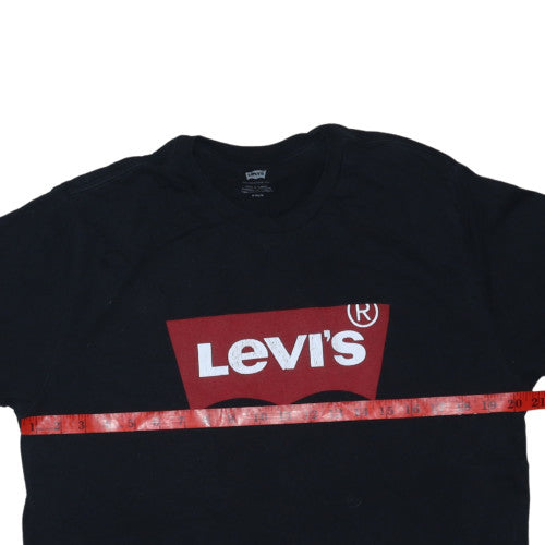 Levi's Men's Black Graphic Logo Crew Neck Cotton T-Shirt M