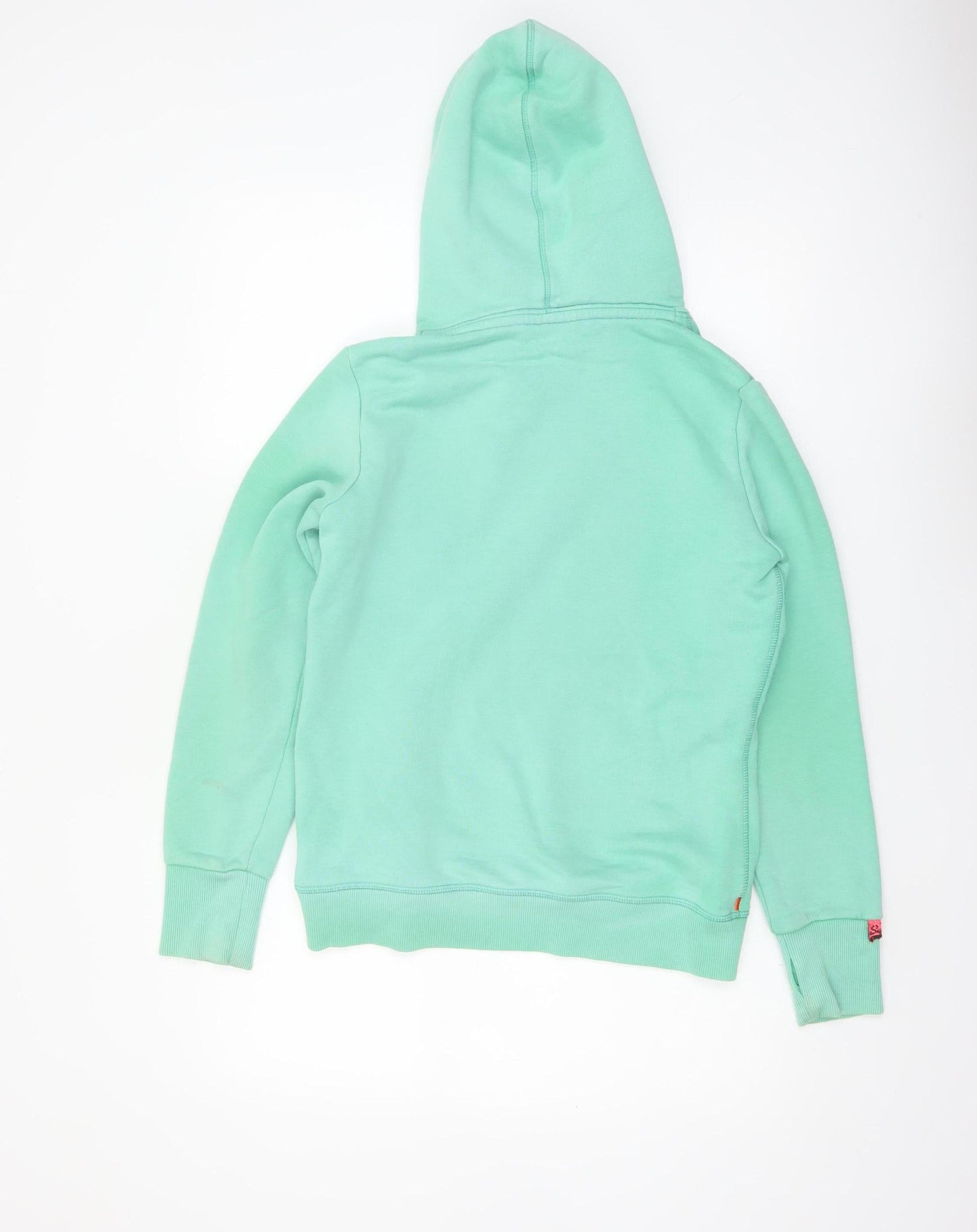 Superdry Womens Green Pullover Hoodie Size M Cotton Blend Vintage Logo