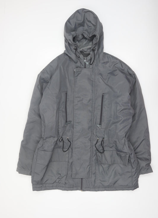 CINQCENTDIOZE Mens Grey Hooded Parka Jacket Size L 42in