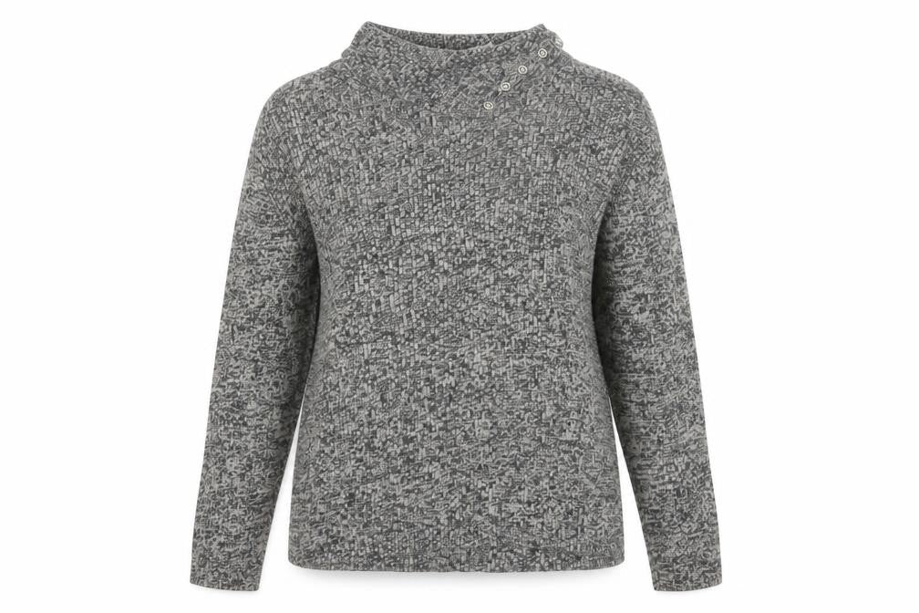 Faded Glory Womens Grey High Neck Knit Pullover Jumper Size L