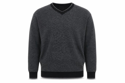 Bugatchi Uomo Mens Grey Merino Wool V-Neck Jumper Size L