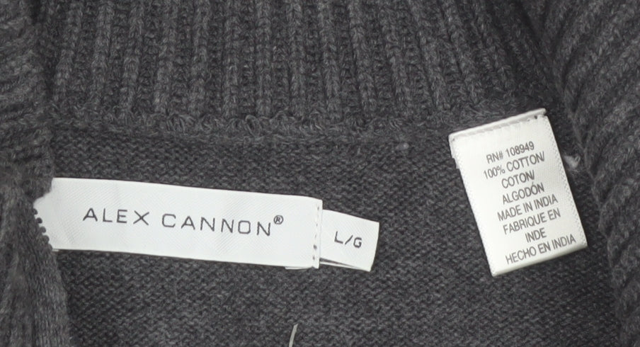 Alex Cannon Men's Grey Cotton Sleeveless Full Zip Vest Jumper L