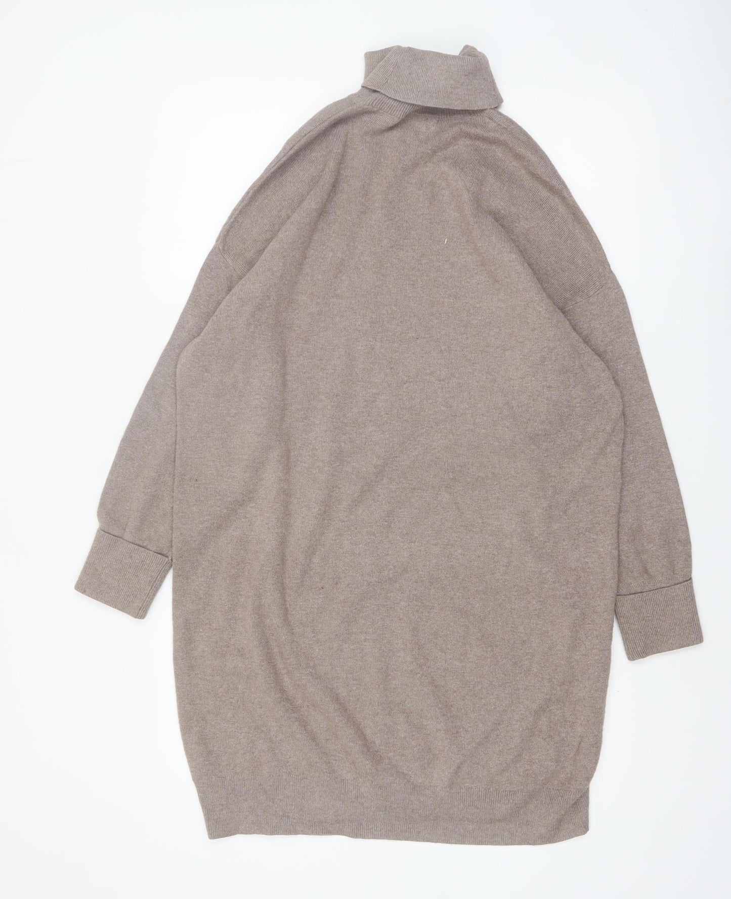F&F Women Beige Roll Neck Long Sleeve Tunic Jumper M