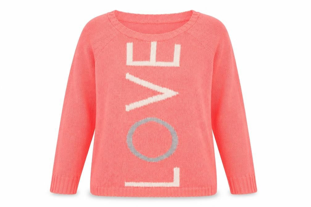 River Island Women Pink LOVE Knit Jumper Size 16