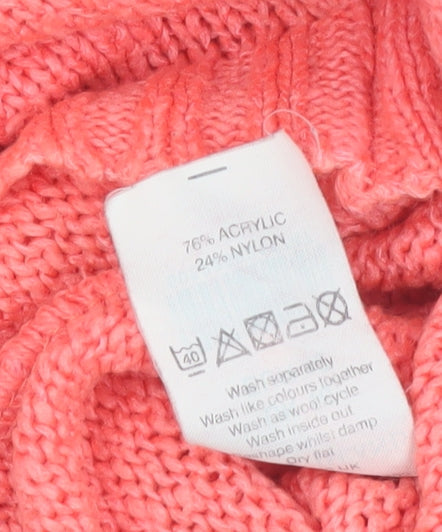 River Island Women Pink LOVE Knit Jumper Size 16