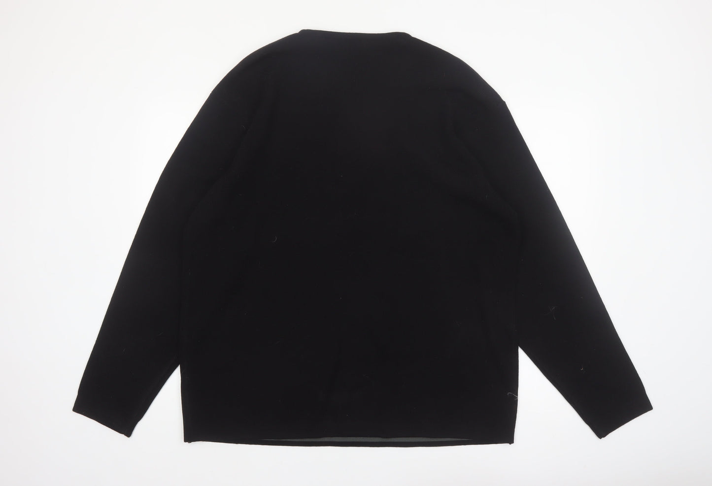 George Men’s Black 2XL V-Neck Knit Acrylic Jumper