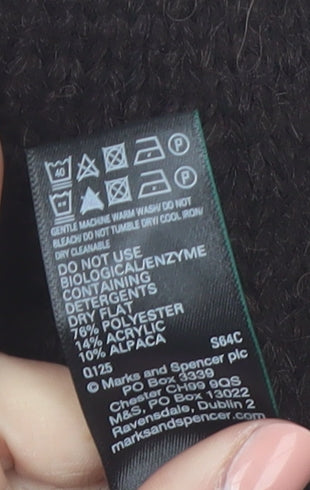 Marks and Spencer Per Una Brown Alpaca Blend Hooded Jumper Women M