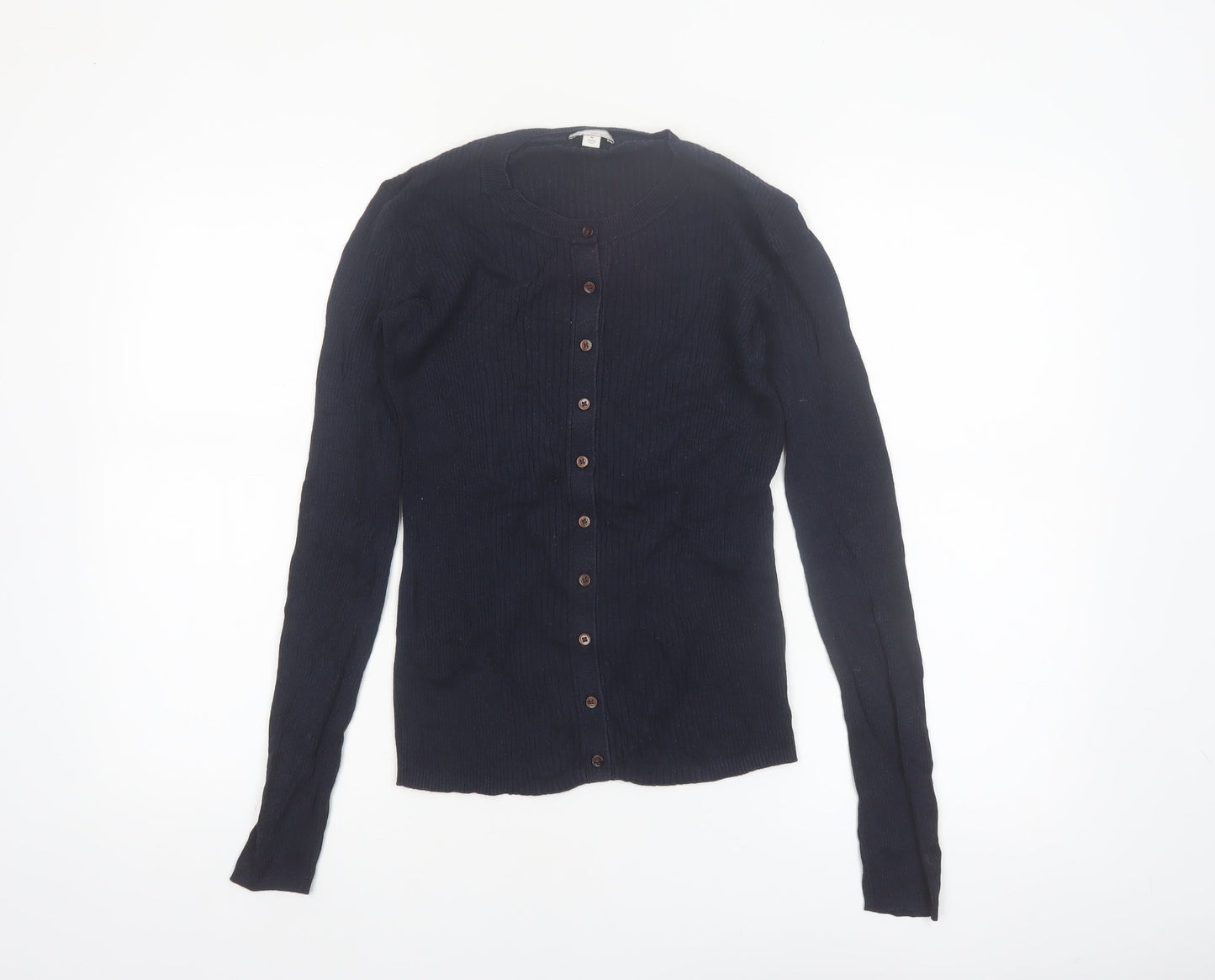 GAP Womens Navy Blue Medium Button-Up Cardigan Jumper