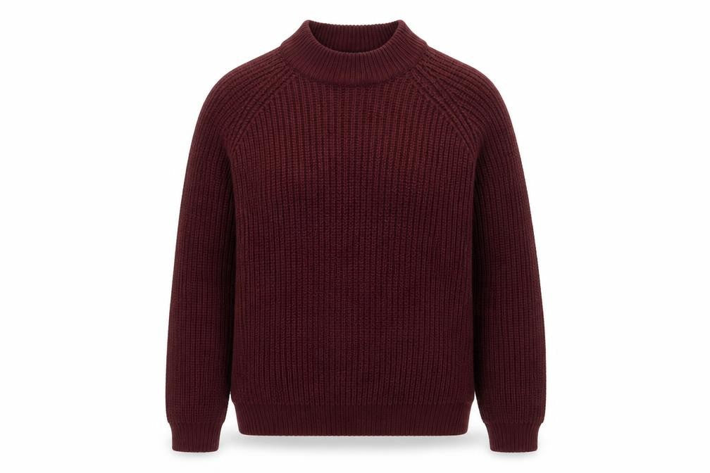 Vero Moda Womens Red Chunky Knit Mock Neck Jumper Size M