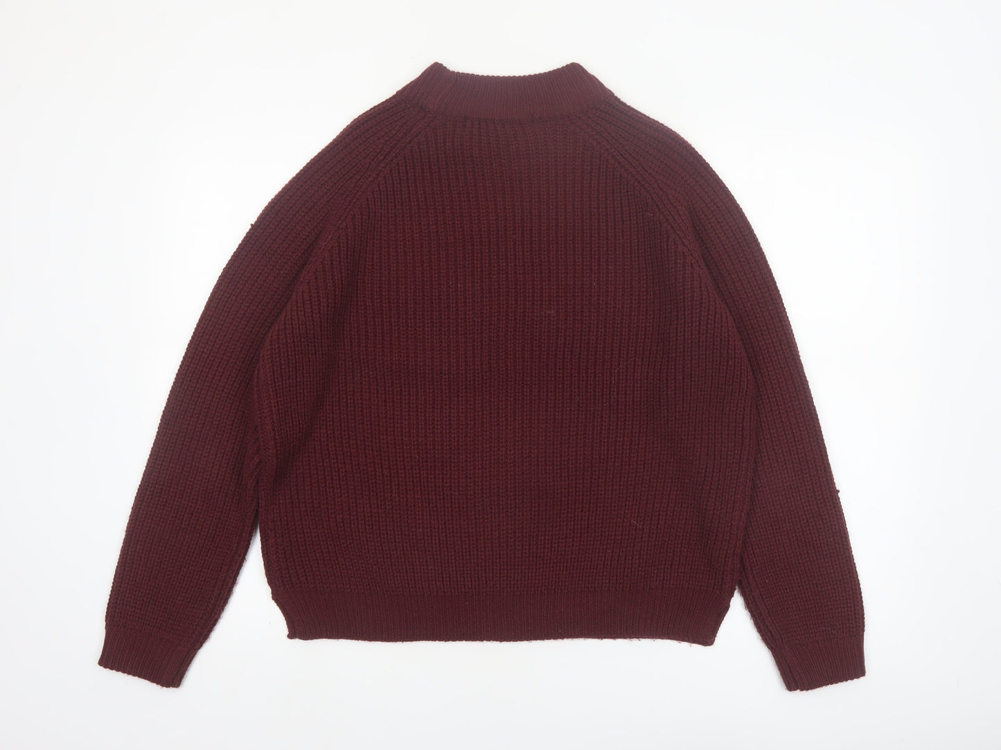 Vero Moda Womens Red Chunky Knit Mock Neck Jumper Size M