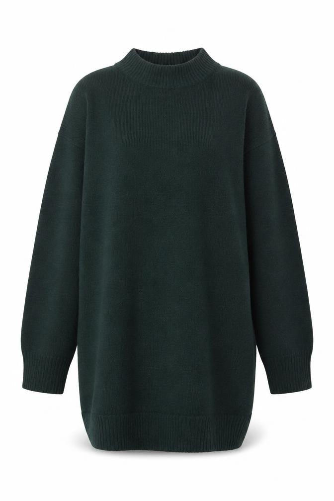 Monki Womens Green Mock Neck Knit Pullover Jumper XS