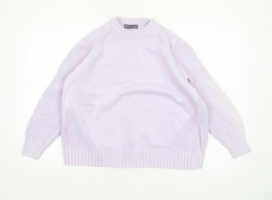 Marks and Spencer Women Lavender Cotton Knit Jumper L