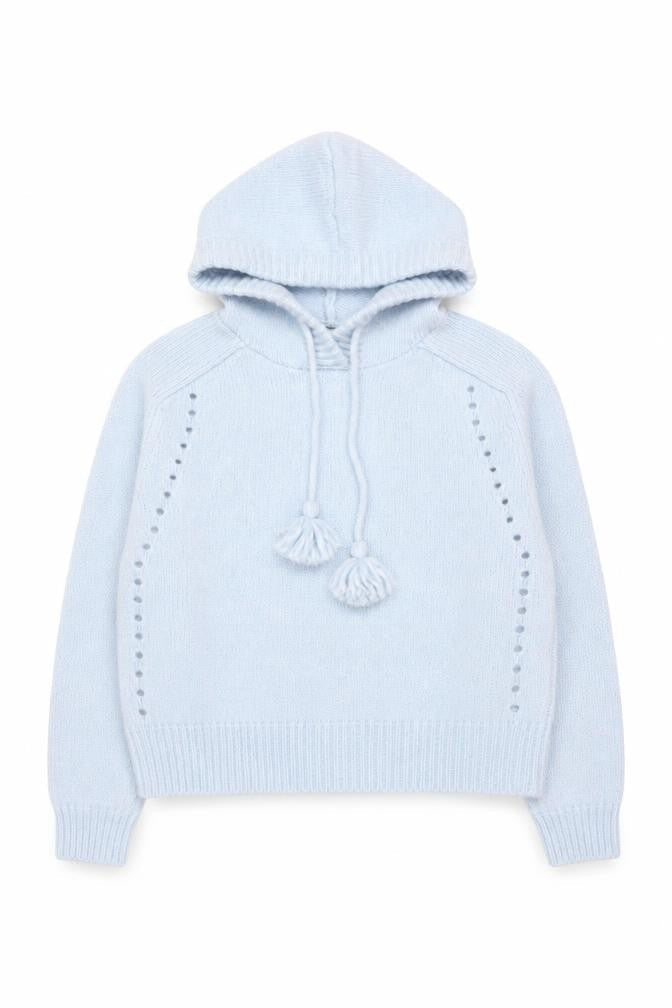 Marks & Spencer Per Una Women's Blue Hooded Knit Jumper M