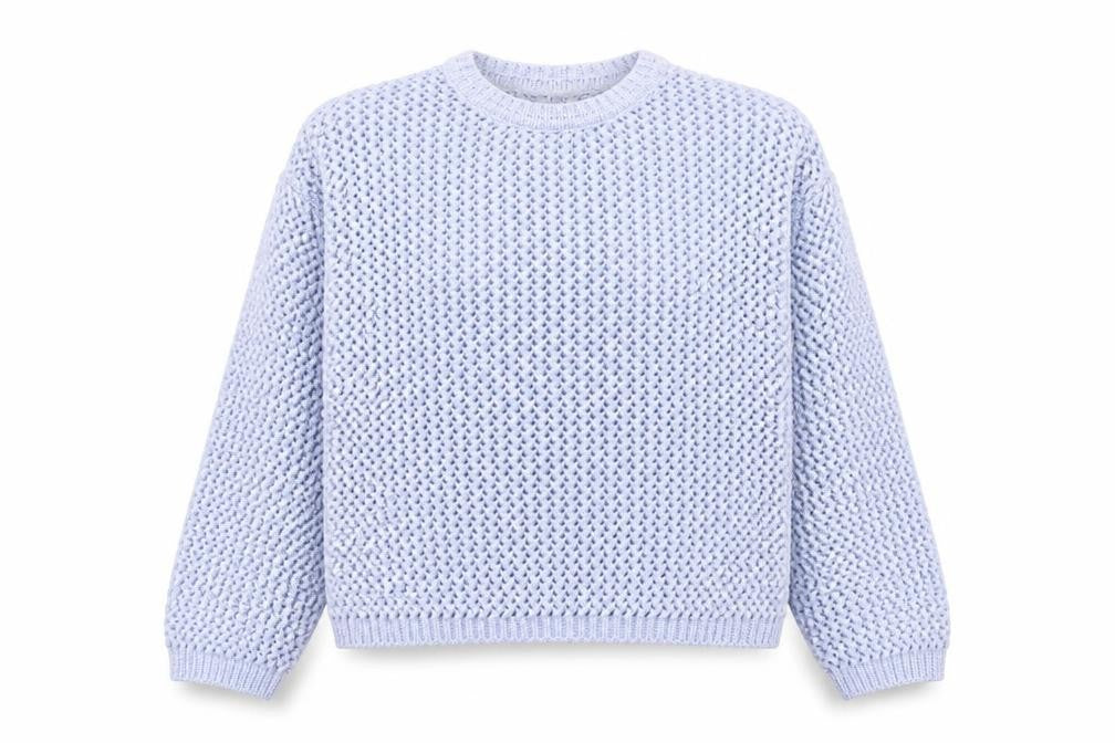 Marks & Spencer Women Blue Open-Knit Polyester Jumper M