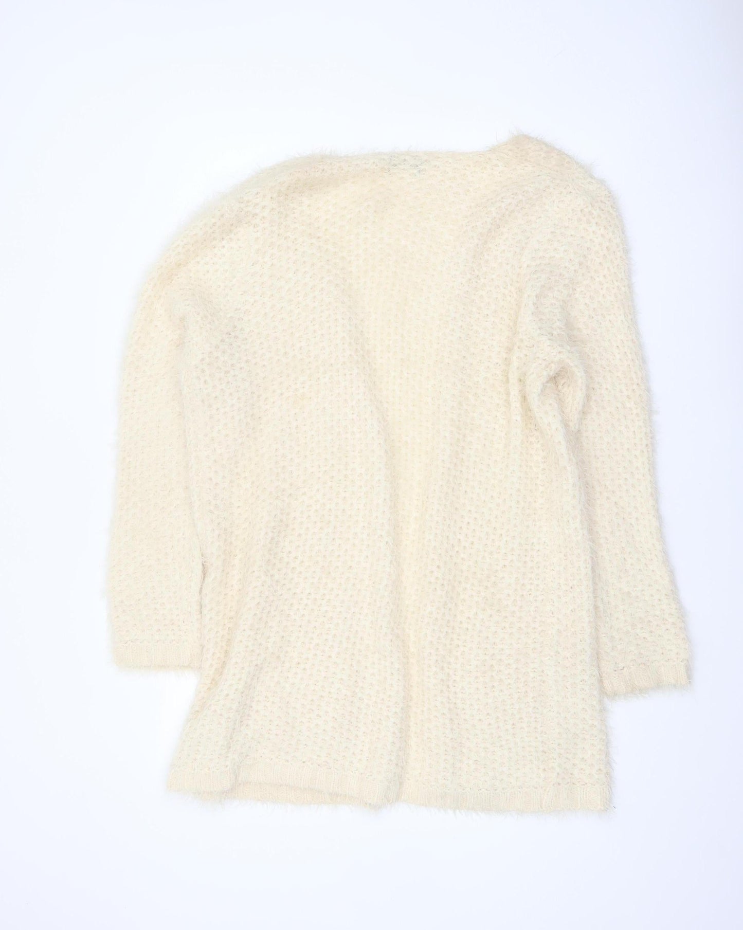 F&F Women’s Ivory Long Sleeve Chunky Knit Cardigan Size 14
